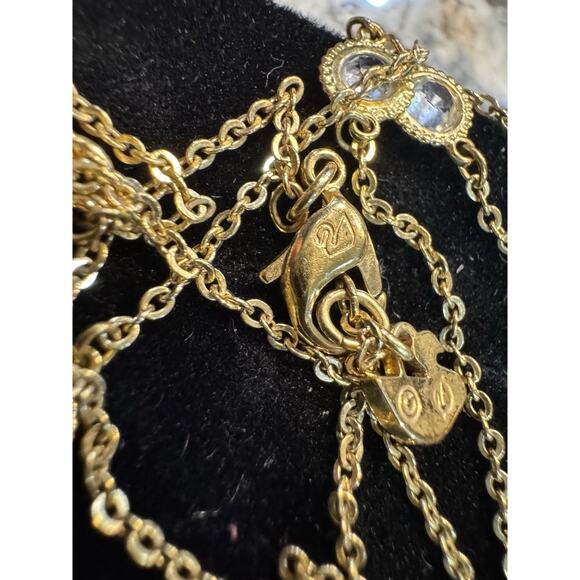 Swarovski Gold Tone Crystal Station Scarab Pendant 33" Necklace 18.2g - Picture 5 of 8